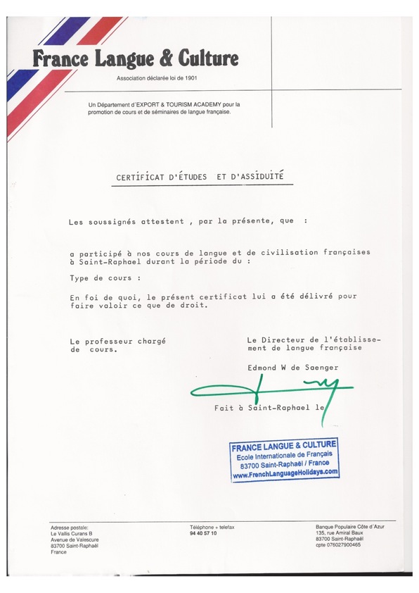 Picture of course certificate